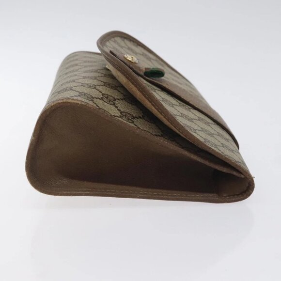 GUCCI GG Supreme Web Sherry Line Clutch Bag PVC Beige Gold - Picture 5 of 16